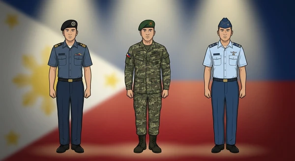 Philippines military personnel in dress uniforms