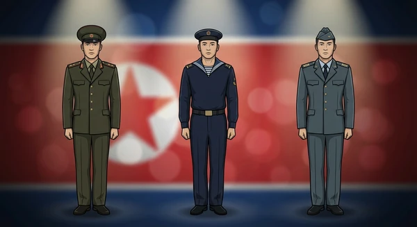 North Korea military personnel in dress uniforms