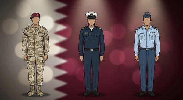 Qatar military personnel in dress uniforms