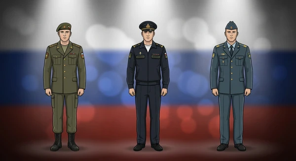 Russia military personnel in dress uniforms