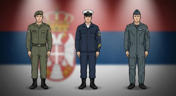 Serbia military personnel in dress uniforms