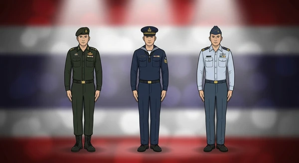 Thailand military personnel in dress uniforms