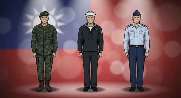 Taiwan military personnel in dress uniforms