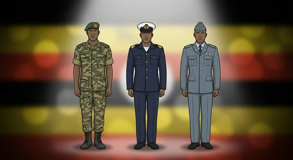 Uganda military personnel in dress uniforms