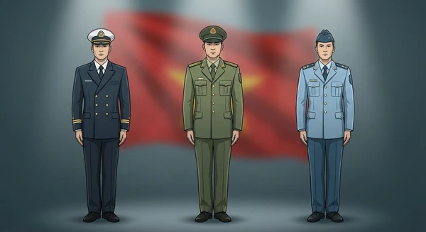 Vietnam military personnel in dress uniforms