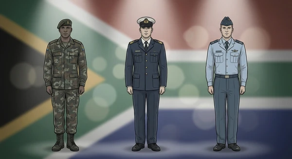 South Africa military personnel in dress uniforms