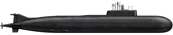 Oscar II-class submarine side profile silhouette