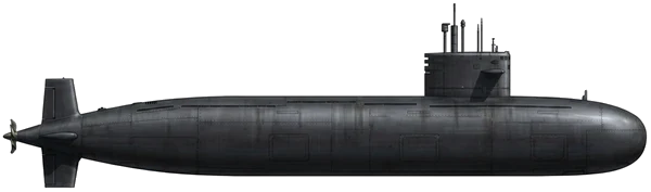 Type 093-class submarine side profile silhouette