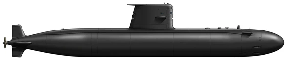 Agosta submarine side profile drawing
