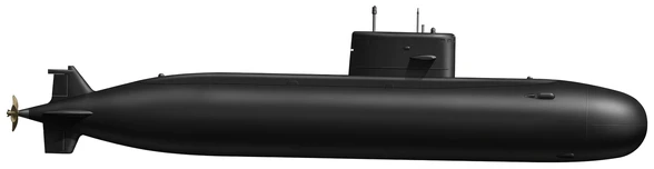 Amur submarine side profile drawing