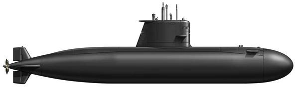 Daphné submarine side profile drawing