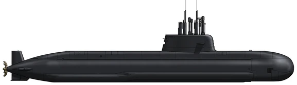 Dosan Ahn Changho-class submarine side profile silhouette