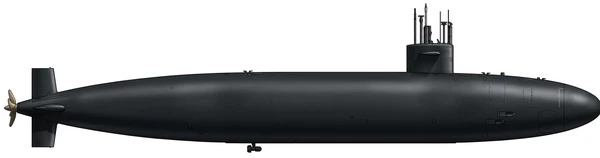 Permit submarine side profile drawing