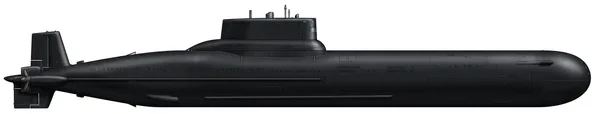 Typhoon-class submarine side profile silhouette