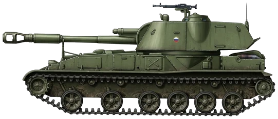 2S3 Akatsiya profile drawing