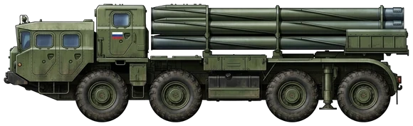 BM-30 Smerch profile drawing