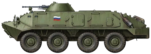 BTR-60 armored personnel carrier side profile drawing