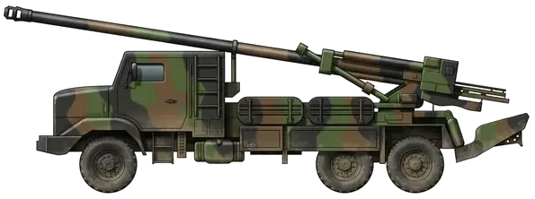 CAESAR self-propelled artillery side profile drawing