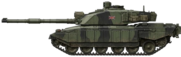 Challenger 2 main battle tank side profile drawing