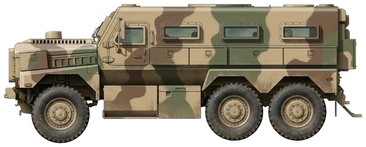 Cougar protected mobility vehicle side profile drawing