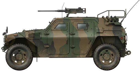 Komatsu LAV protected mobility vehicle side profile drawing