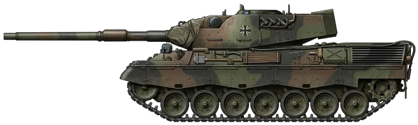 Leopard 1 main battle tank side profile drawing