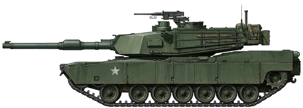 M1A1 Abrams main battle tank side profile drawing