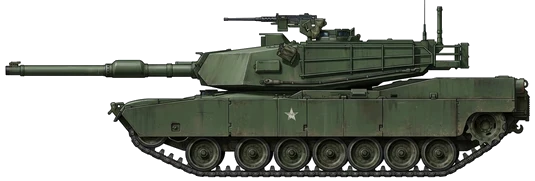 M1 Abrams main battle tank side profile drawing