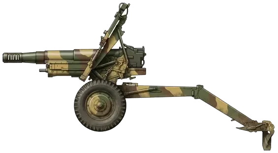 OTO Melara Mod 56 towed artillery side profile drawing