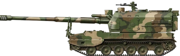 PLZ-45 self-propelled artillery side profile drawing