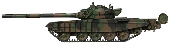 PT-91 Twardy main battle tank side profile drawing
