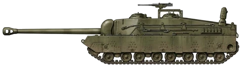 T28 Heavy Tank Destroyer main battle tank side profile drawing