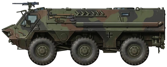 TPz Fuchs armored personnel carrier side profile drawing