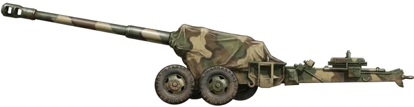 2A36 Giatsint-B towed artillery side profile drawing