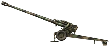 2A65 Msta-B towed artillery side profile drawing