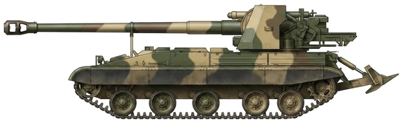 2S5 Giatsint-S self-propelled artillery side profile drawing