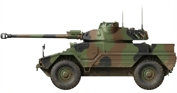 Profile drawing of Panhard AML-90 / Eland