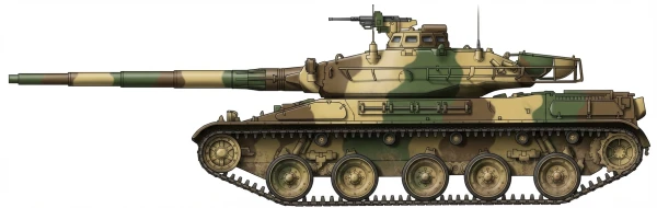 Profile drawing of GIAT Industries AMX-30