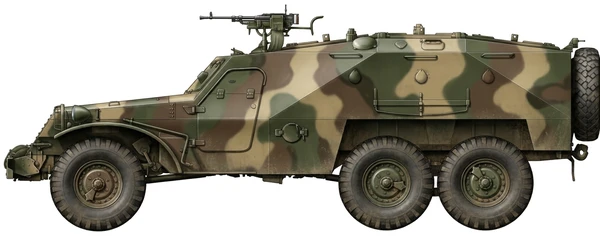 BTR-152 armored personnel carrier side profile drawing