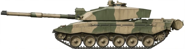 Profile drawing of Vickers Defense Systems Challenger 2