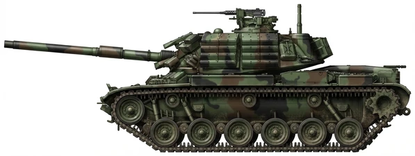 Profile drawing of Detroit Tank Plant CM11 Brave Tiger