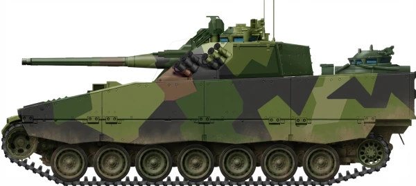 Profile drawing of Bofors CV-90