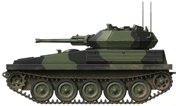 Profile drawing of Royal Ordnance Factory FV101 Scorpion