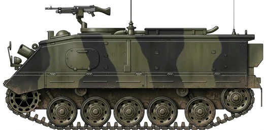 FV432 armored personnel carrier side profile drawing