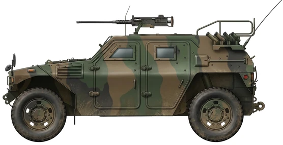 Komatsu LAV armored personnel carrier side profile drawing