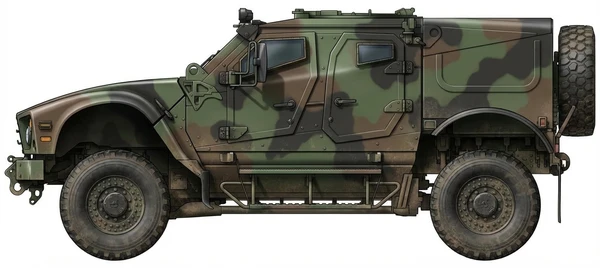 Profile drawing of Oshkosh Defense M-ATV