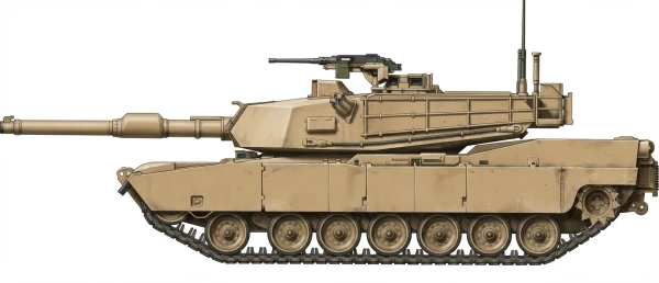 Profile drawing of General Dynamics Corp. M1 Abrams