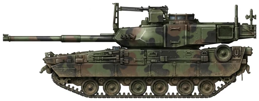 M10 Booker light armoured vehicle side profile drawing