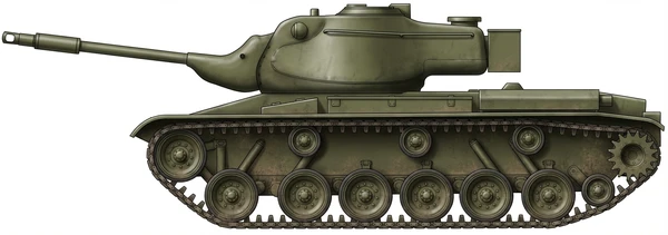 Profile drawing of Detroit Tank Plant M47 Patton