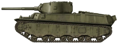 U.S Army Ordnance M6 Heavy Tank main battle tank side profile drawing